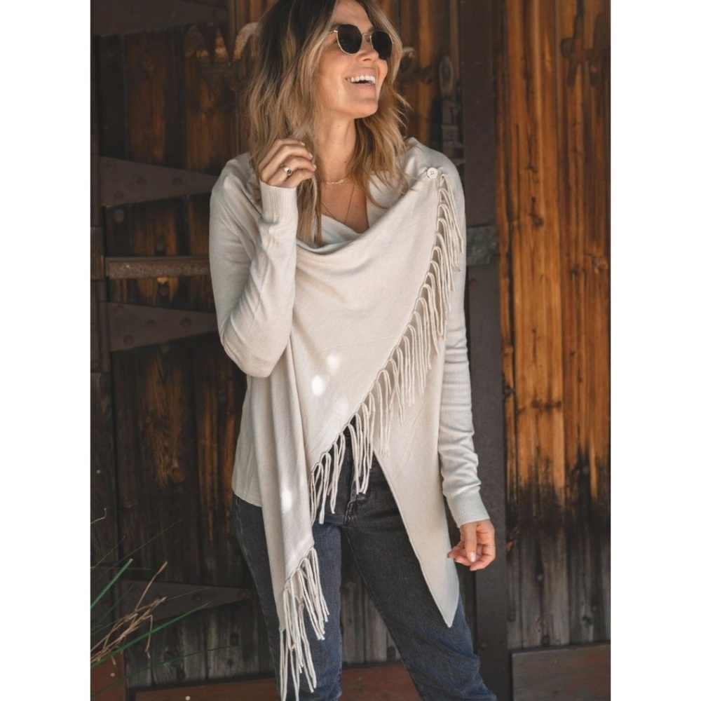 Shawl Fringe Sweater
